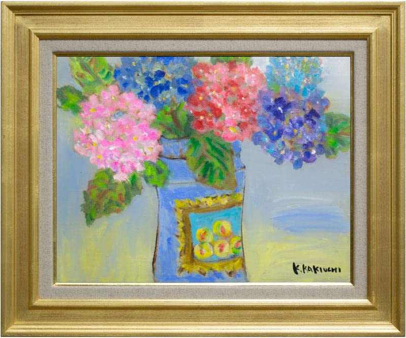 油彩 垣内カツアキ 「アルプスを望む秋の山村 F10」 油彩 垣内カツアキ